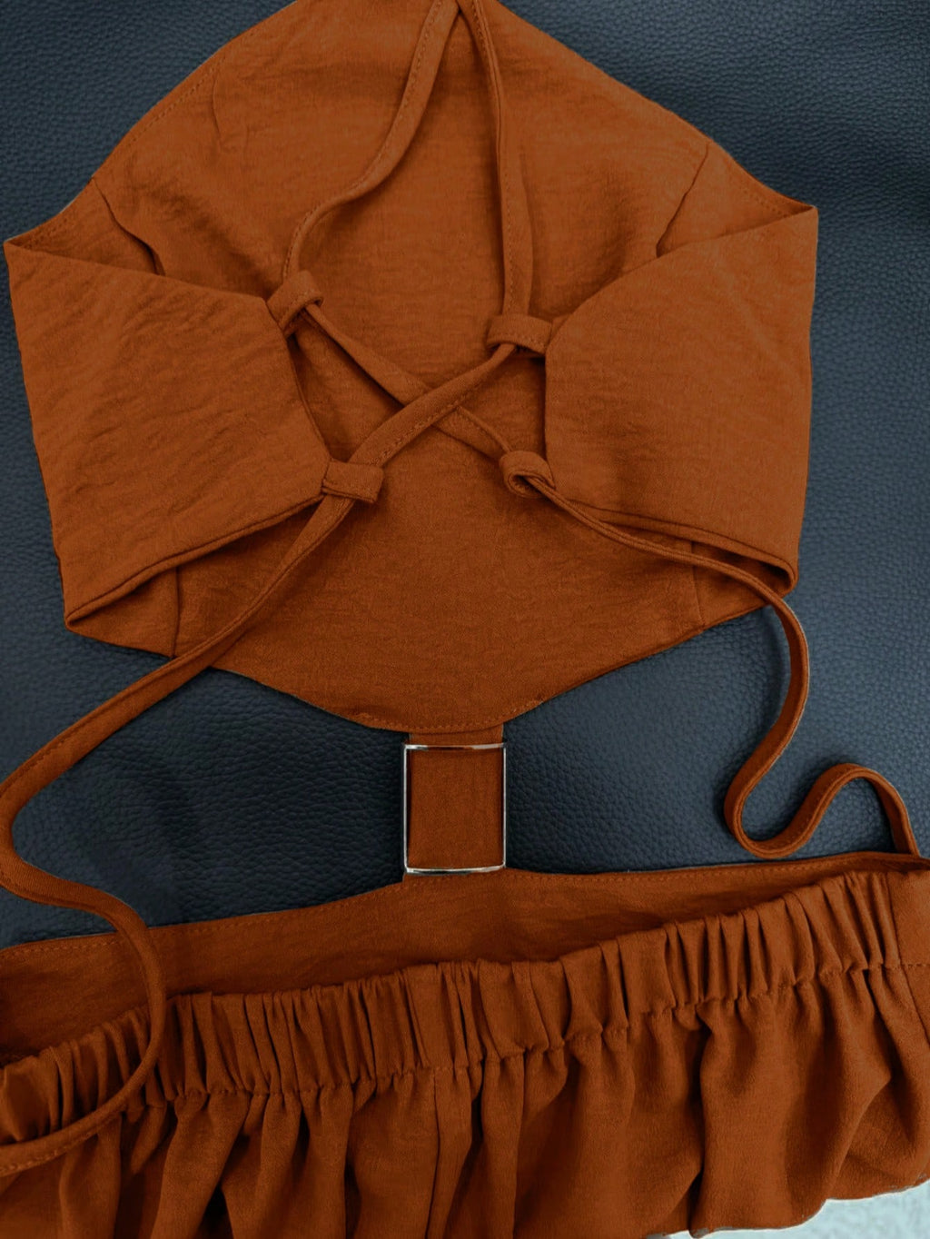 Summer Women's Midi Strap Dress, Vacation Style Backless Hollow Out