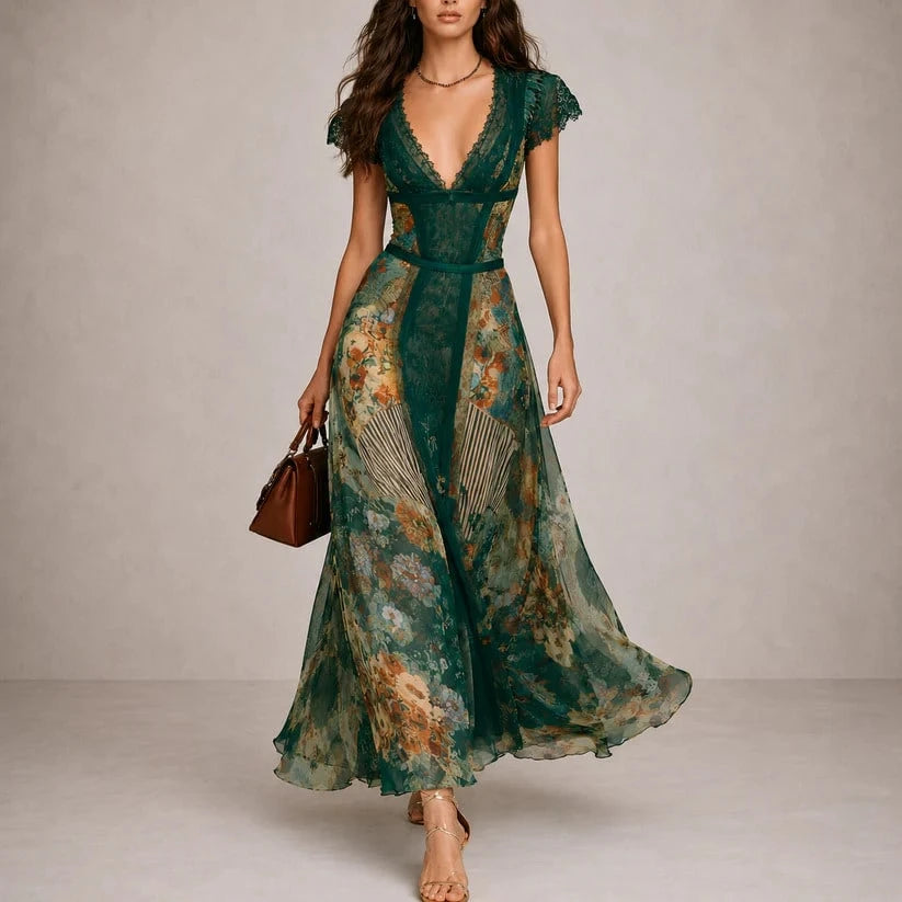 Floral Long Dress, An Elegant Choice With Bohemian Style