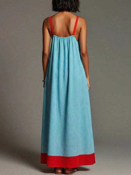 2026 Summer Women's Striped Elegant High-End Strap Dress For Travel