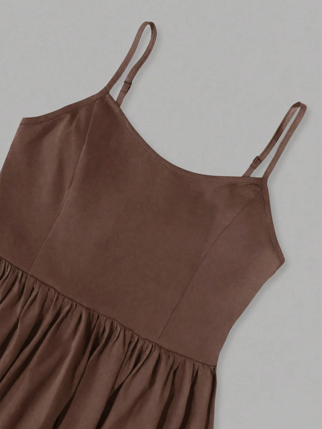 Women's Summer Elegant Pale Yellow Spaghetti Strap Dress, Cinched Waist A-Line Skirt, Suitable For Daily - image 9