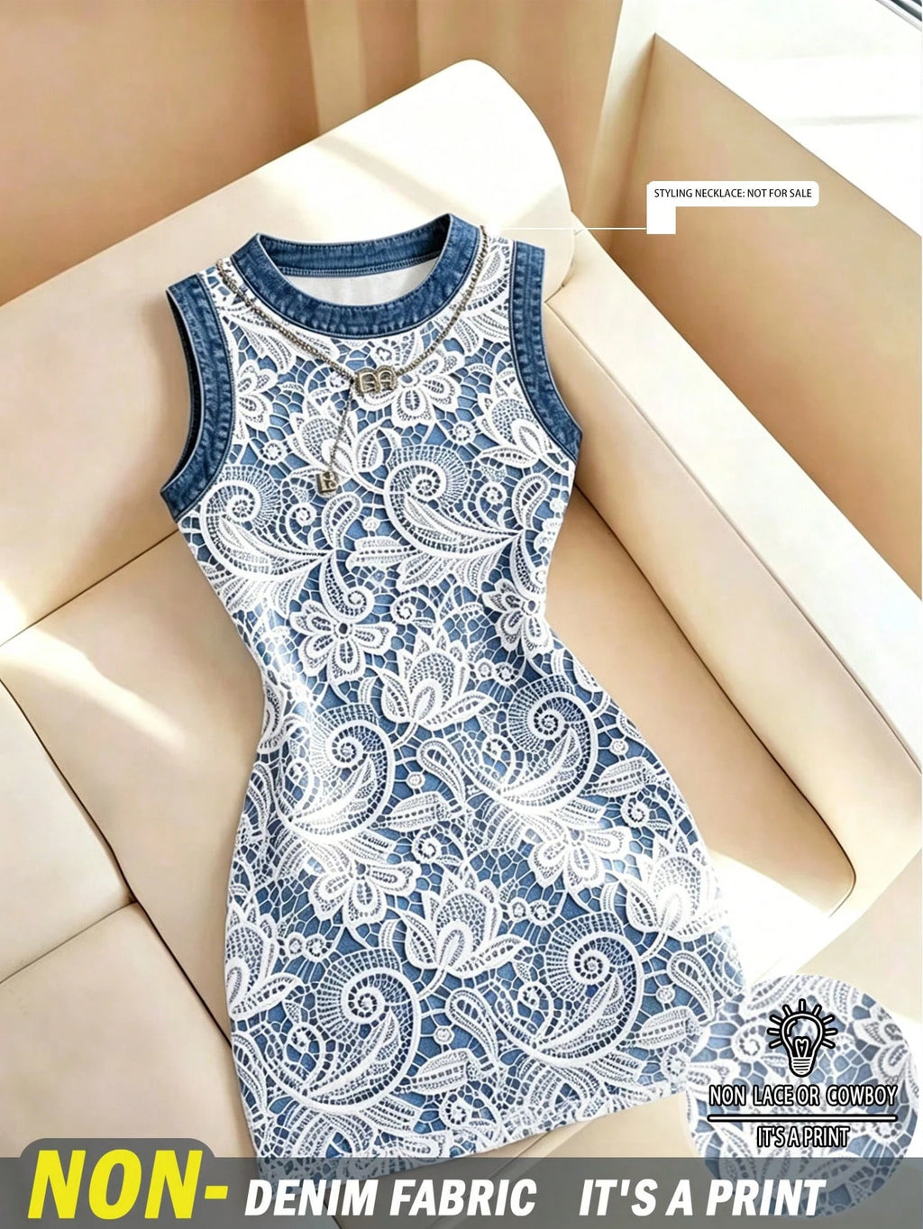 Resyla Women's Faux 3D Digital Print, Contrast Color Casual Fashion