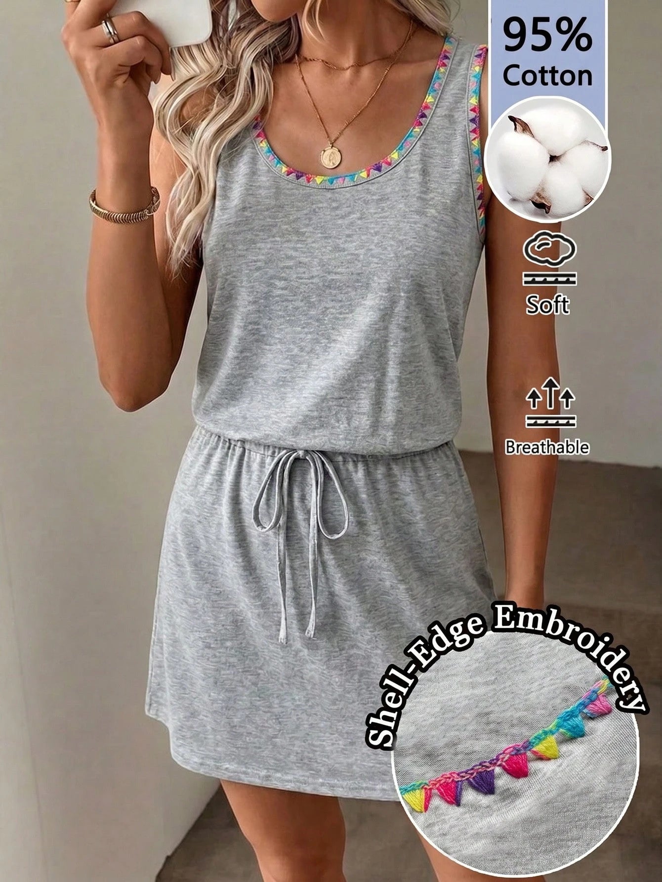 LUNE 95 Cotton Casual Minimalist Street Style Pure Cotton Light Grey