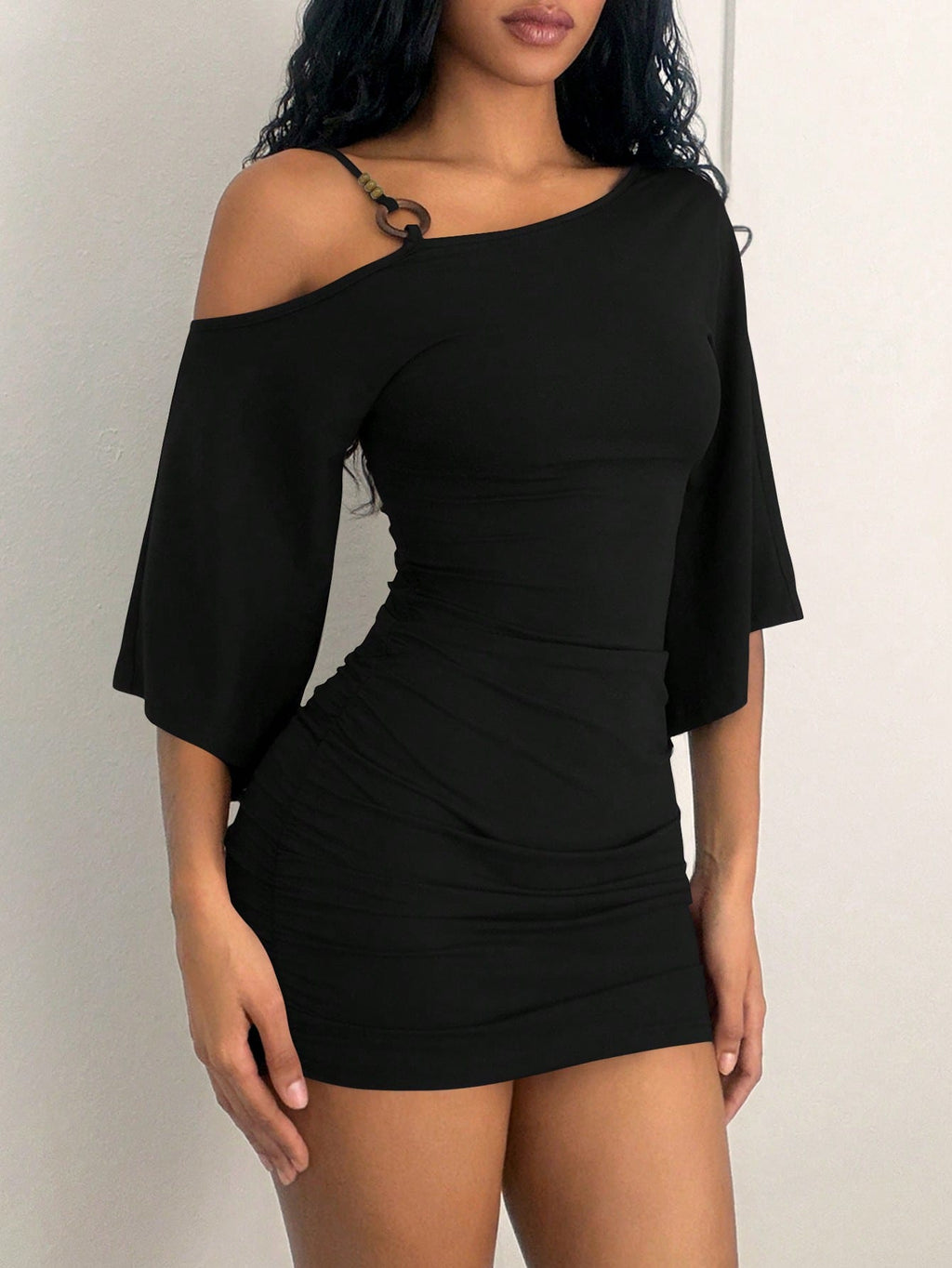 Jeanoix 2026 Spring/Summer New Sexy Asymmetric Neck Strap Decor