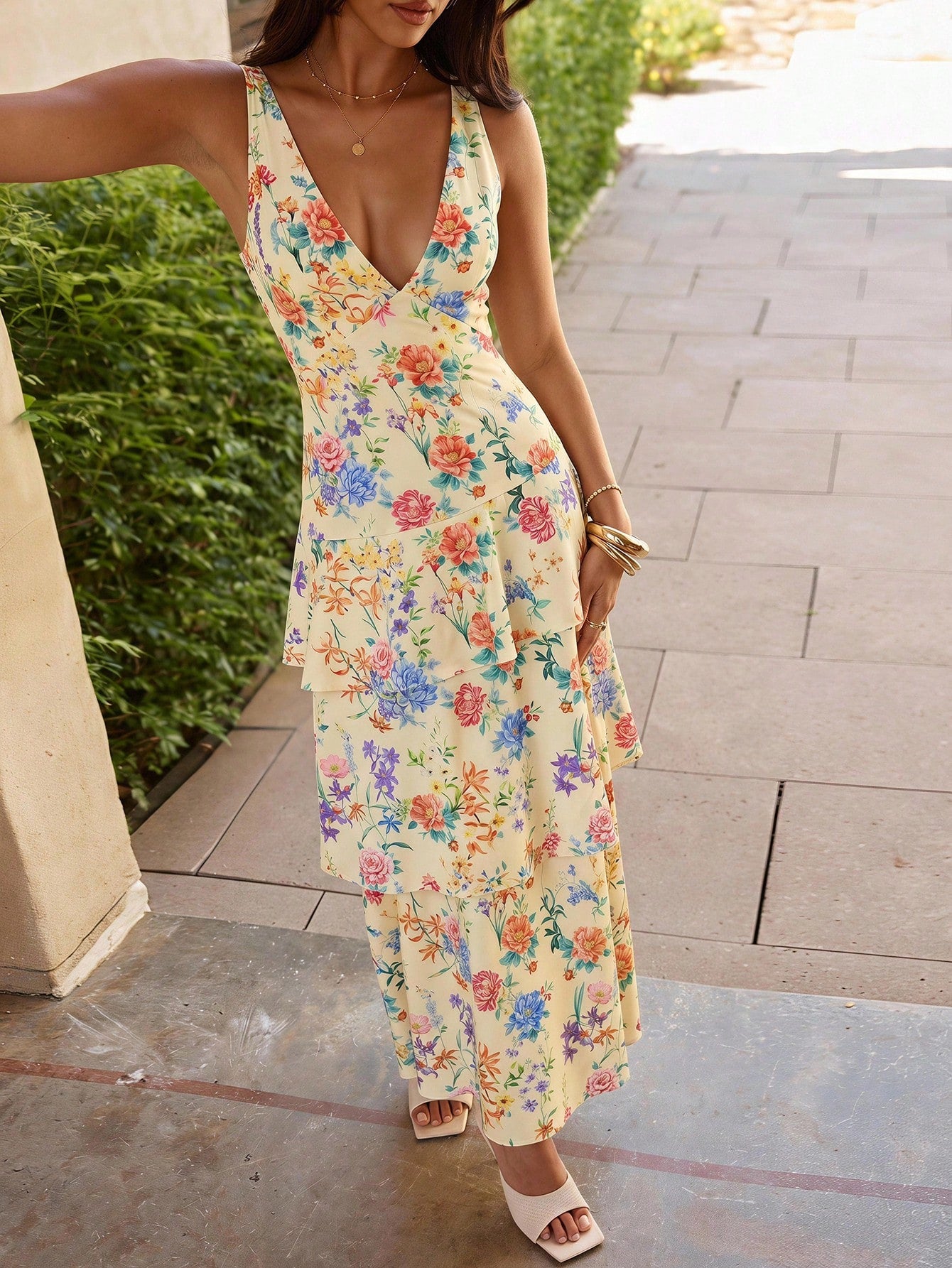 KARISMINA Women's White Floral Summer Boho Garden Party Holiday