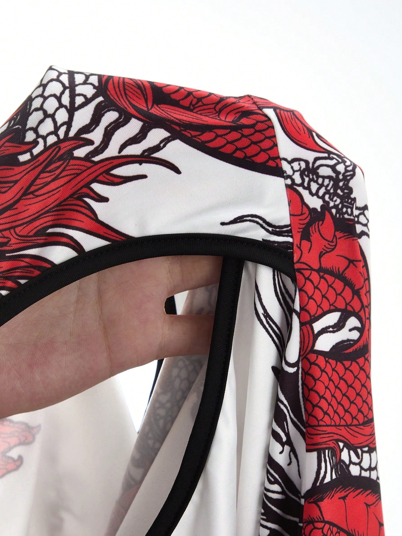 Mistrie Chinese Style Modified Cheongsam Dress, Black Calligraphy