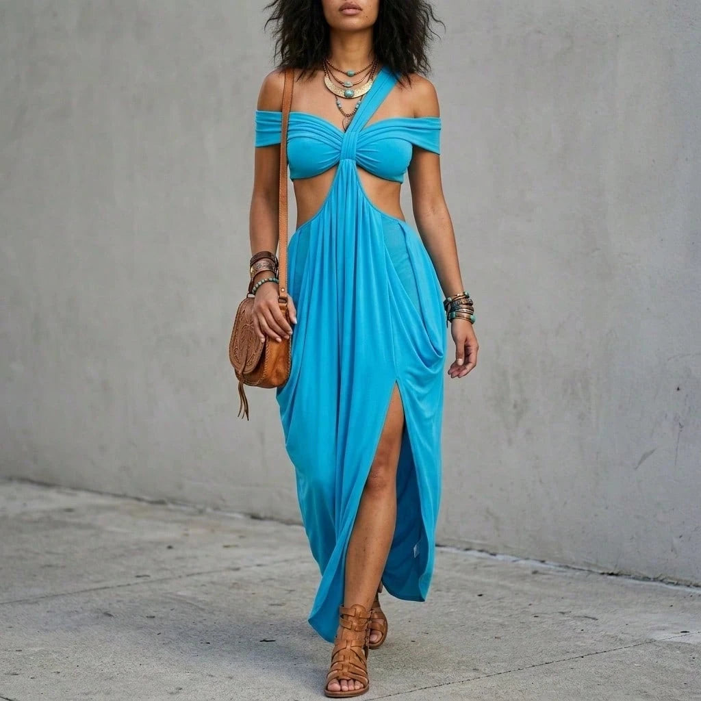 2025 Summer New Fashion Women's Sexy Strapless Slim-Fit Solid Color Sheer Mesh Dress - image 11