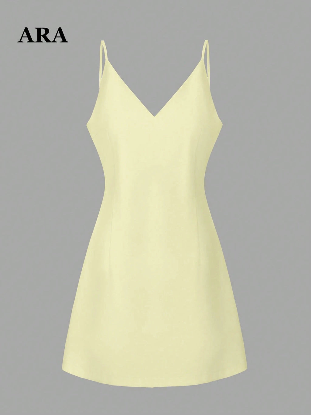 ARA CHIC Women's Pale Yellow Bow Backless V-Neck Spaghetti Strap