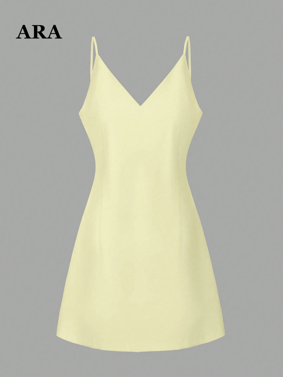 ARA CHIC Women's Pale Yellow Bow Backless V-Neck Spaghetti Strap Dress, Spaghetti Strap A-Line Mini Dress, - image 16