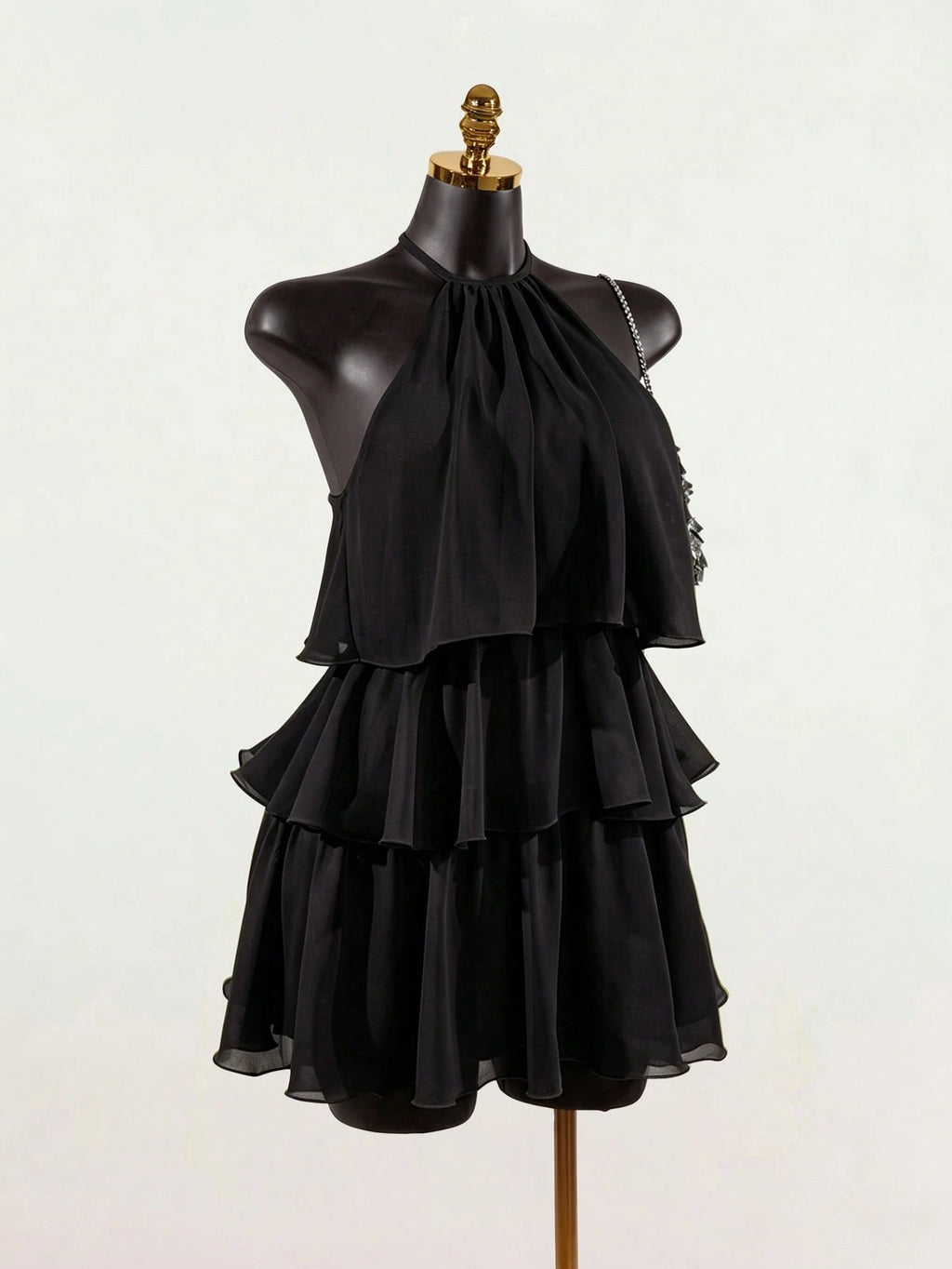 SaltGleam SaltGleam Women's Fashion Resort Ruffled Hem Halter Neck Tie Waist Dress - image 4