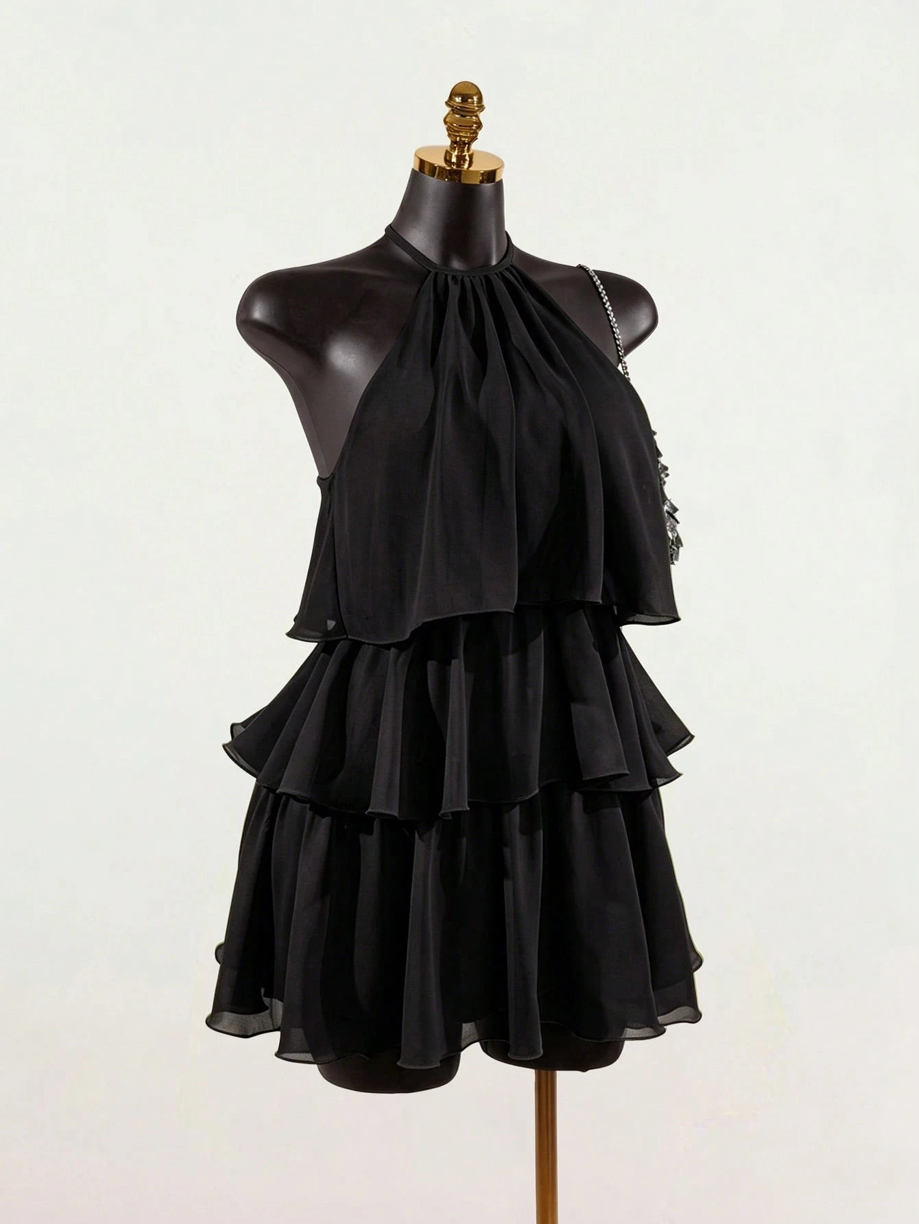 SaltGleam SaltGleam Women's Fashion Resort Ruffled Hem Halter Neck Tie Waist Dress - image 4