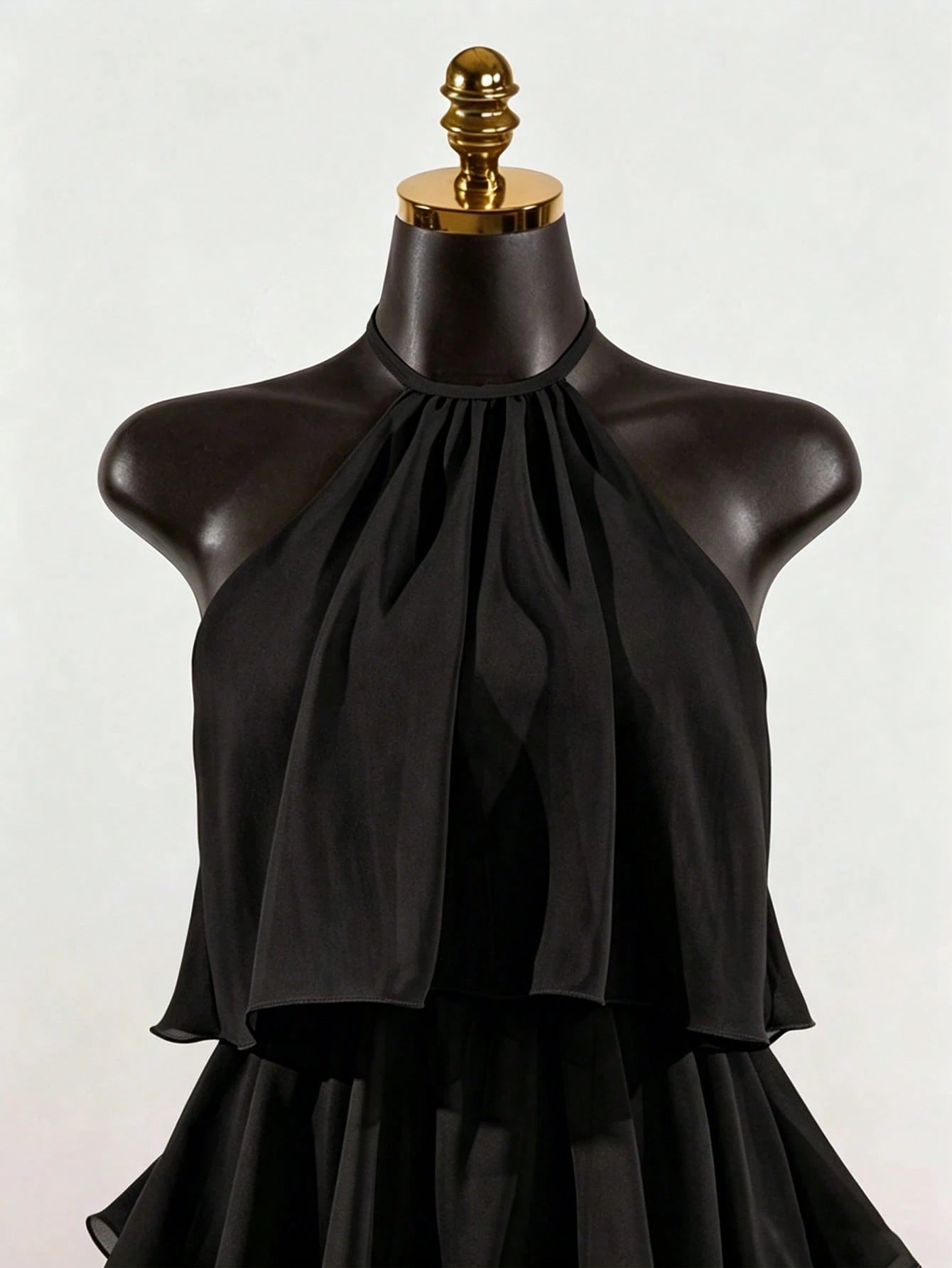 SaltGleam SaltGleam Women's Fashion Resort Ruffled Hem Halter Neck Tie Waist Dress - image 5