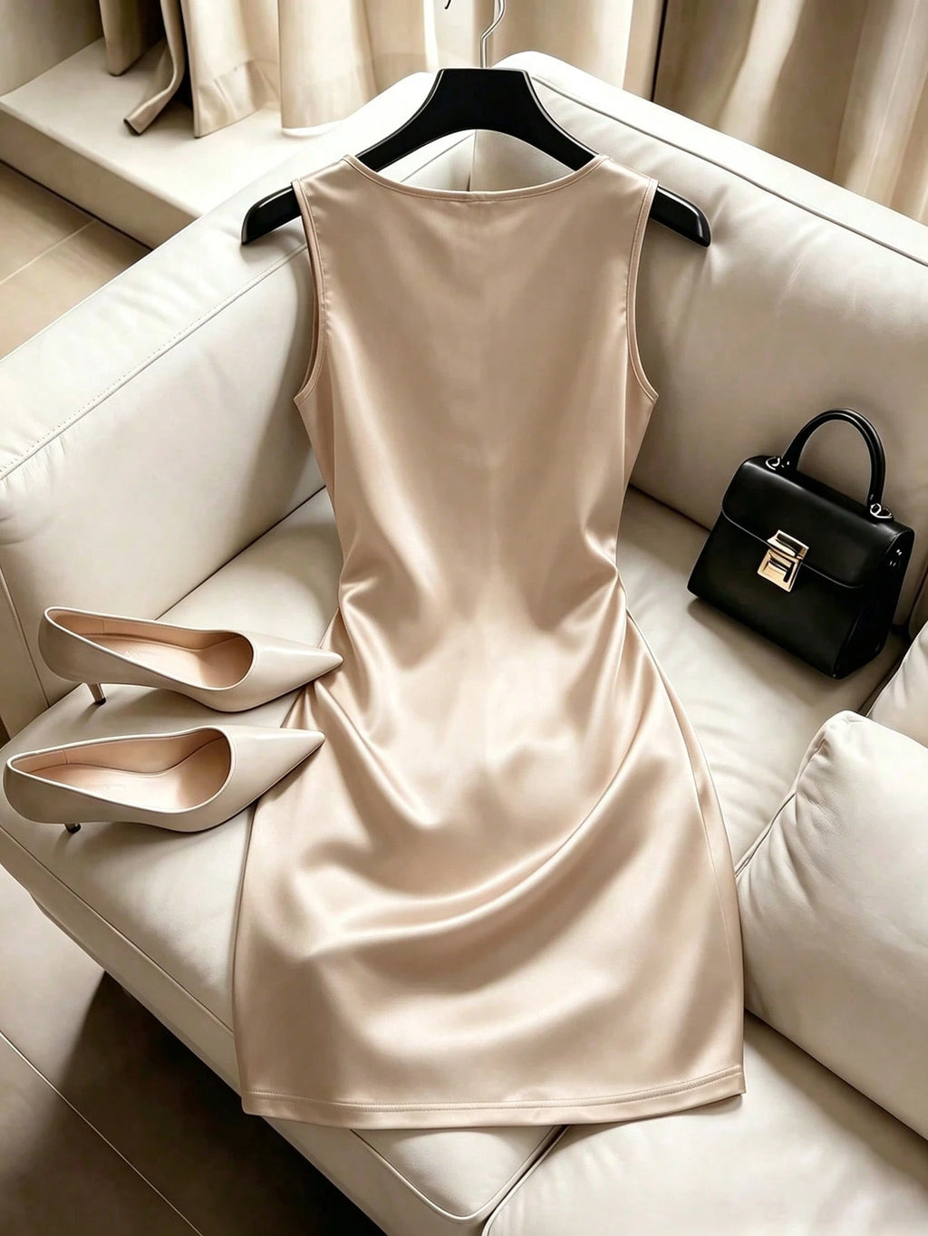 Franclia Fashionable High-End Fitted Pleated Sleeveless Sexy Women's