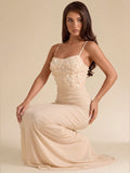 Belle Elegant,Grey,Summer,Dining Royal Blue Sequined Backless Satin
