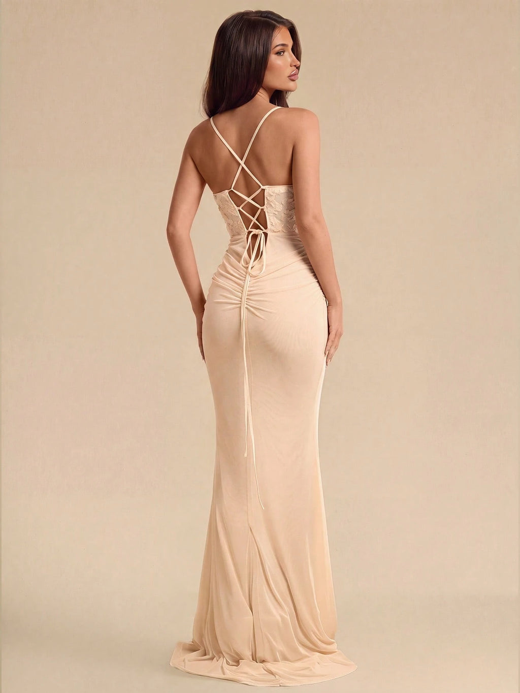 Belle Elegant,Grey,Summer,Dining Royal Blue Sequined Backless Satin