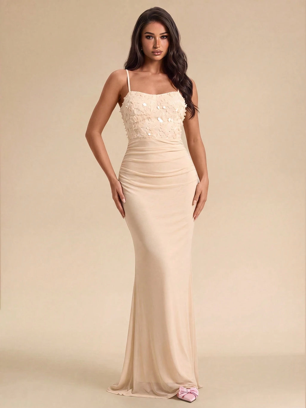 Belle Elegant,Grey,Summer,Dining Royal Blue Sequined Backless Satin
