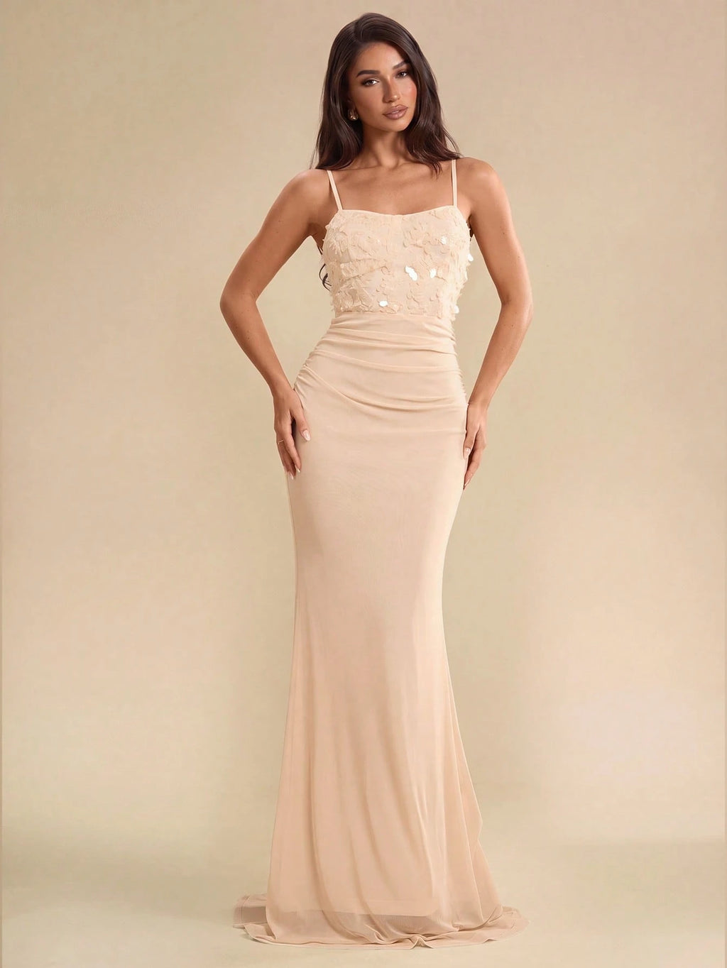 Belle Elegant,Grey,Summer,Dining Royal Blue Sequined Backless Satin