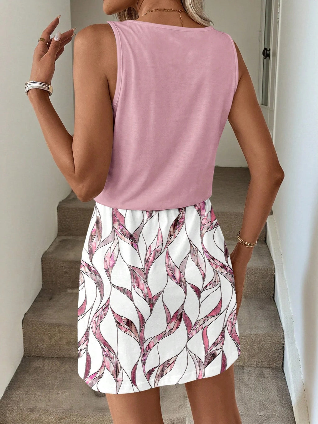 LUNE Women's Casual Printed Short Dress Suitable For Spring And Summer