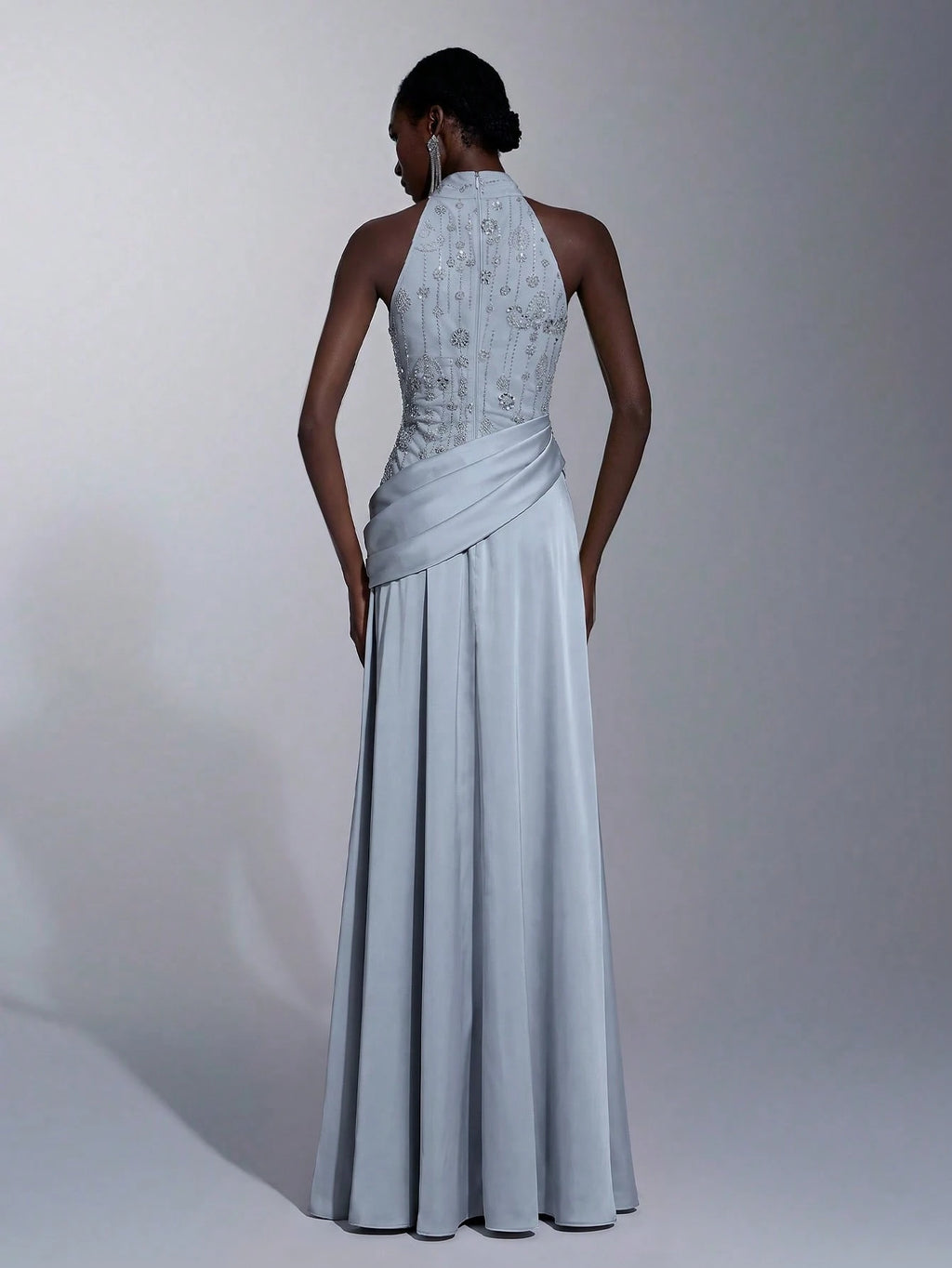 Elitara Elegant, , Fashionable Green Sequin Embroidered Satin Patchwork Pleated Decor A-Line Long Formal - image 20