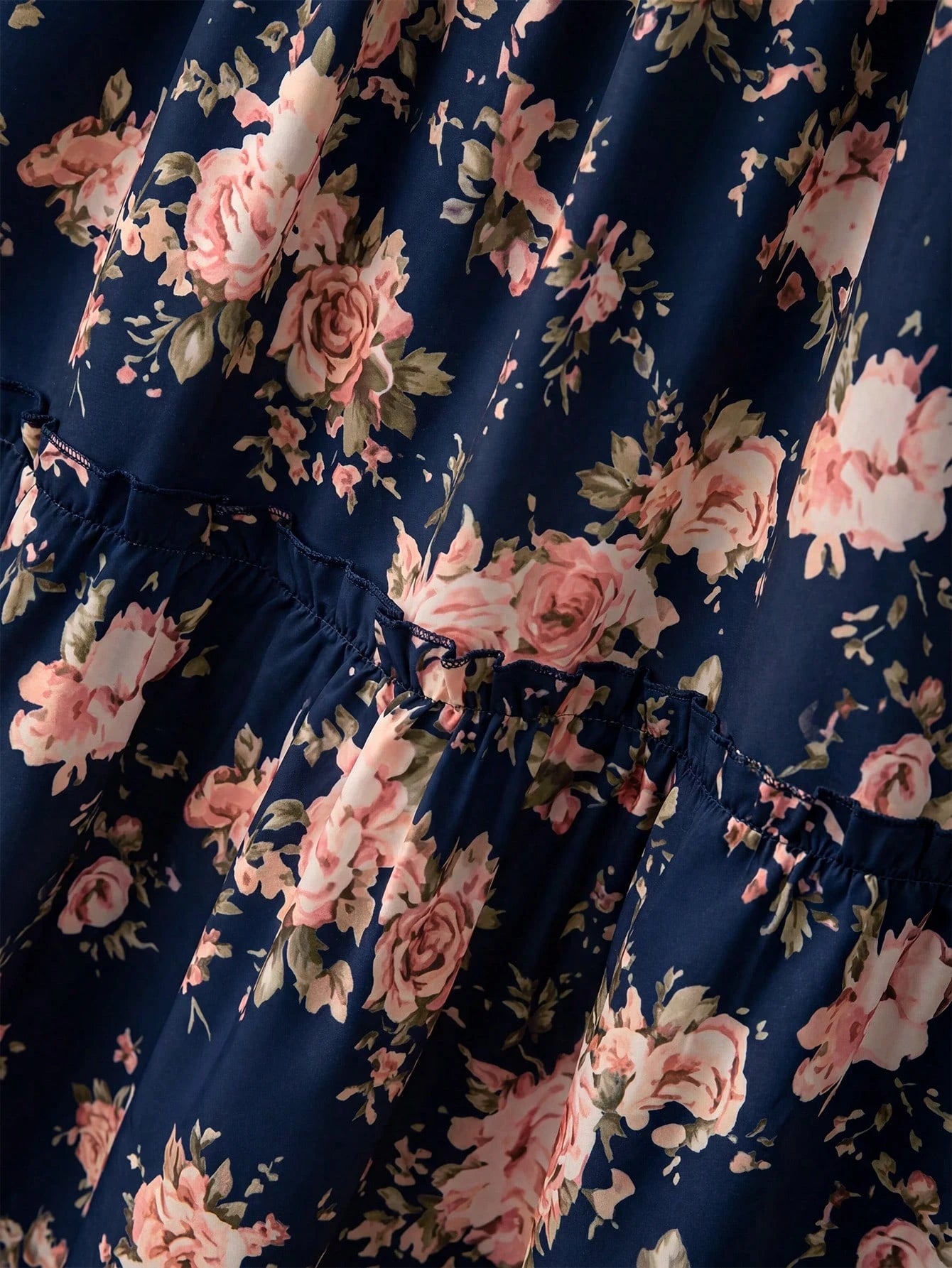Elenzya Pink Floral Dress For Women,Summer Cottage Core Vintage Square Neck Ruffled Sleeve Waist Cinched - image 4