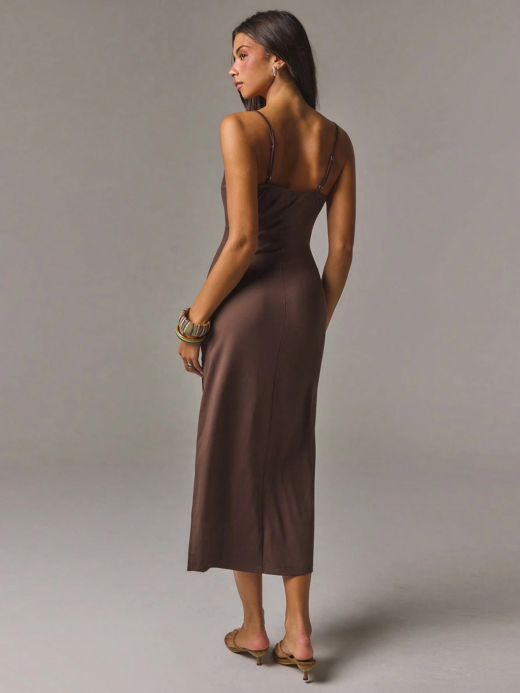 Athîral Women's Casual Brown Knit Dress - image 2