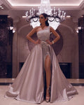 2020 Autumn New European And American Women's Fashion Single-Shoulder Floor-Length Evening Gown