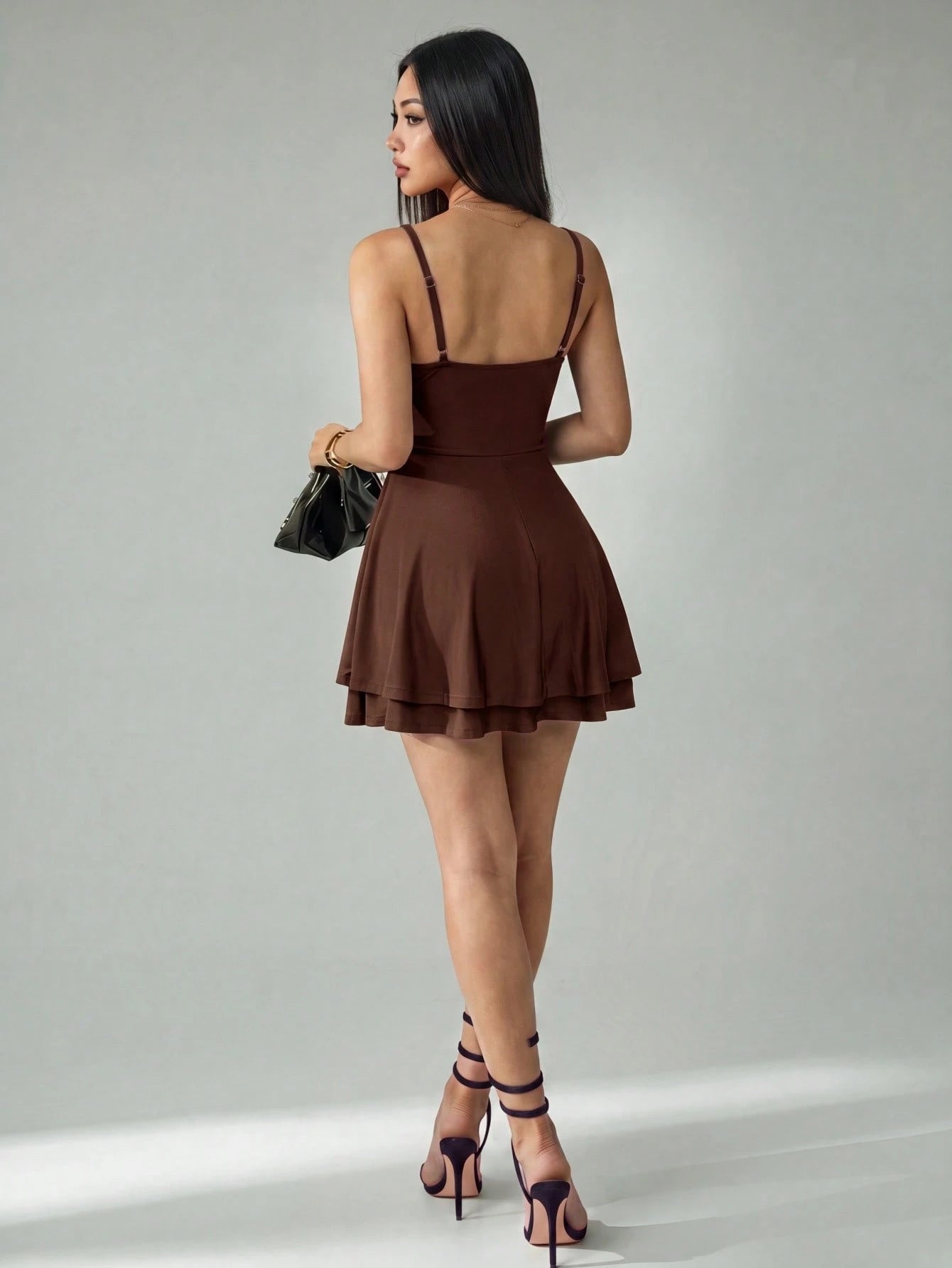 PETITE Summer Lace-Trimmed Satin Double-Layer A-Line Triangle-Cup Strapless Women's Fitted Short Dress - A - image 2