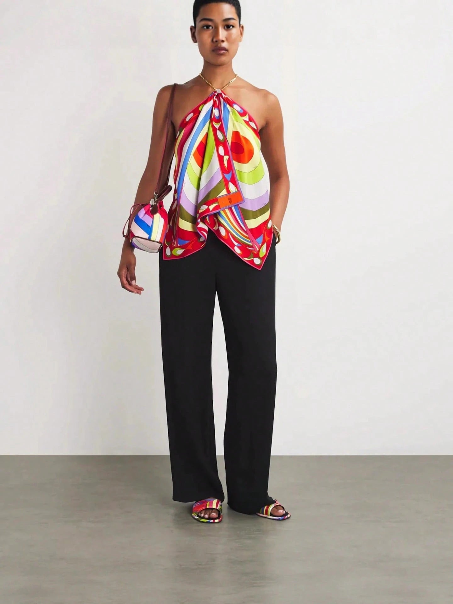 Women's Halter Neck Printed Tube Top INS Loose Vacation Party