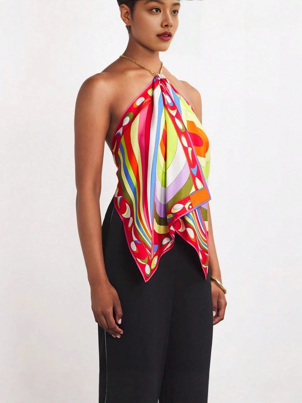 Women's Halter Neck Printed Tube Top INS Loose Vacation Party