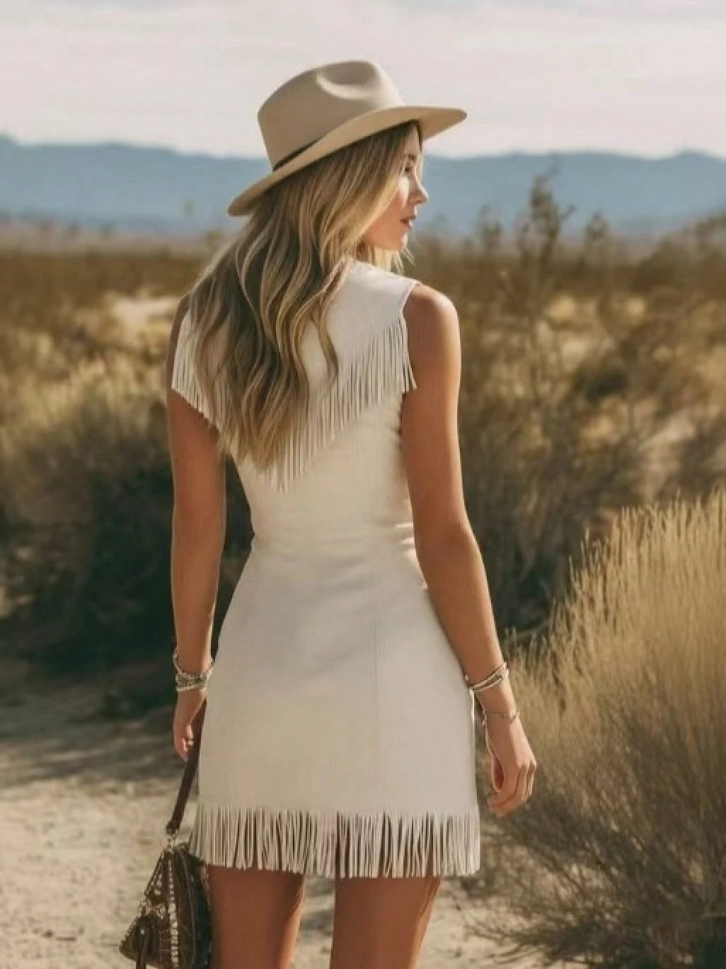 Rivet Fringe Sleeveless Suede Mini Dress Western Cowgirl Country