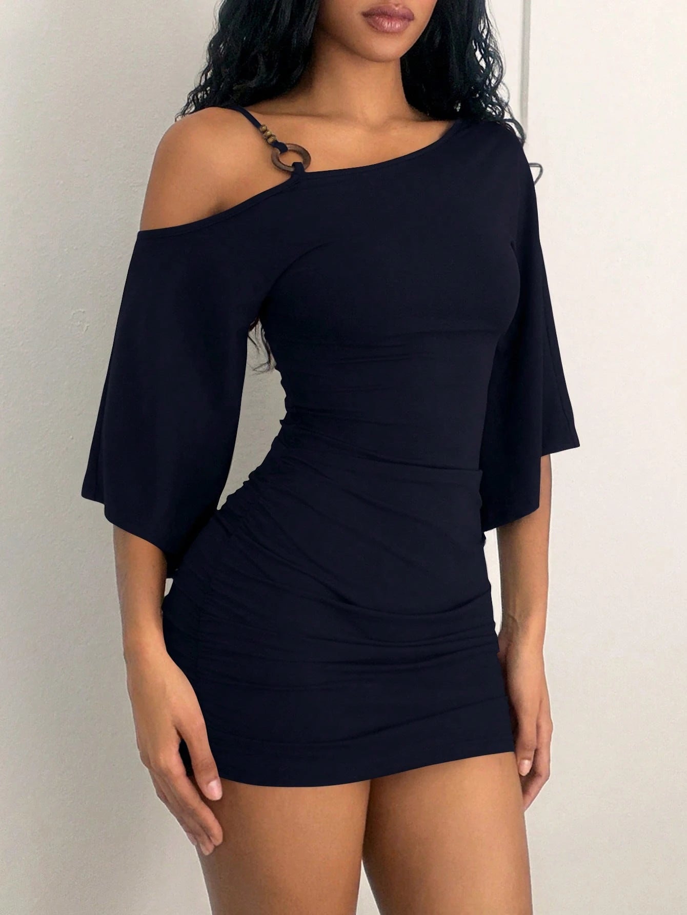 Jeanoix 2026 Spring/Summer New Sexy Asymmetric Neck Strap Decor