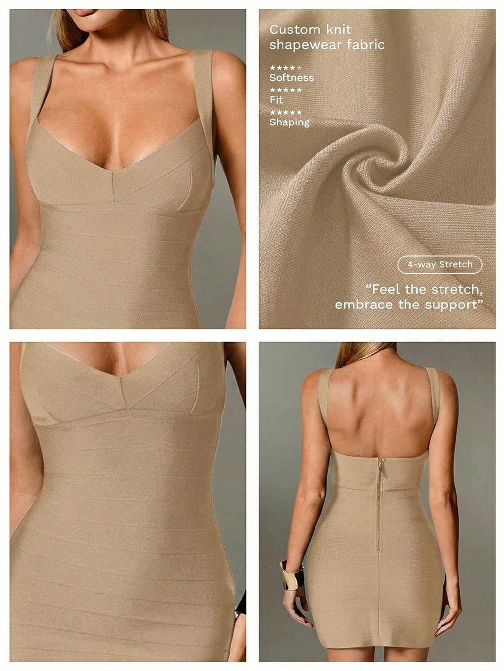 Nuvra Bandage Sage Green Knit Spaghetti Strap Sleeveless Bodycon Mini Dress For Party Night Out And Holiday - image 13
