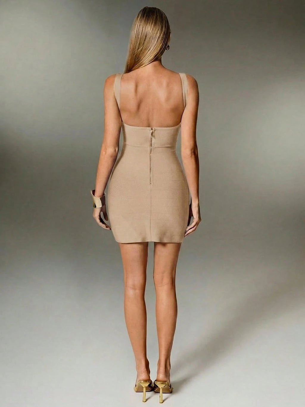 Nuvra Bandage Sage Green Knit Spaghetti Strap Sleeveless Bodycon Mini Dress For Party Night Out And Holiday - image 19