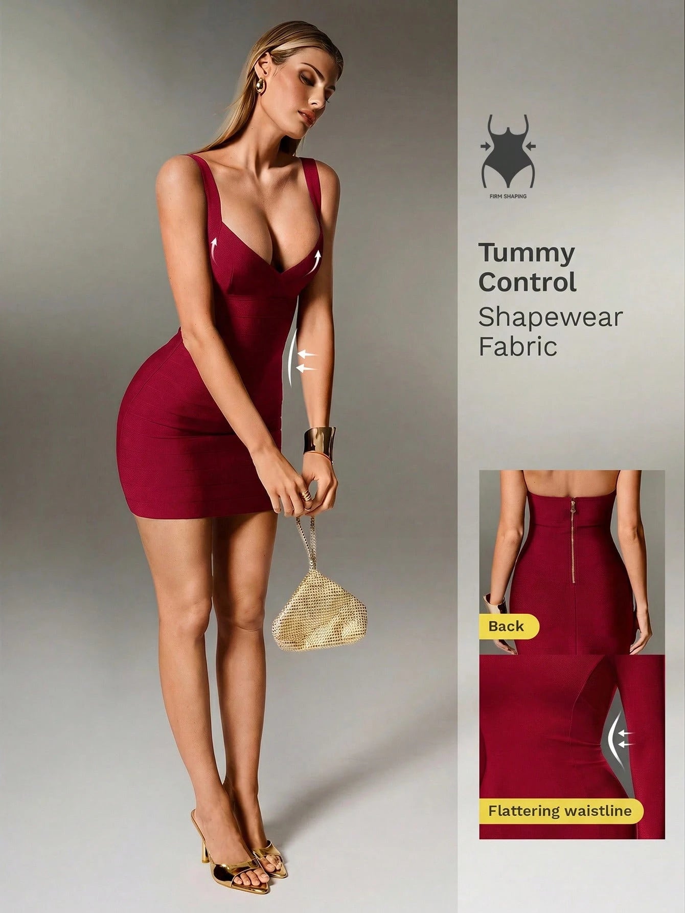 Nuvra Bandage Sage Green Knit Spaghetti Strap Sleeveless Bodycon Mini