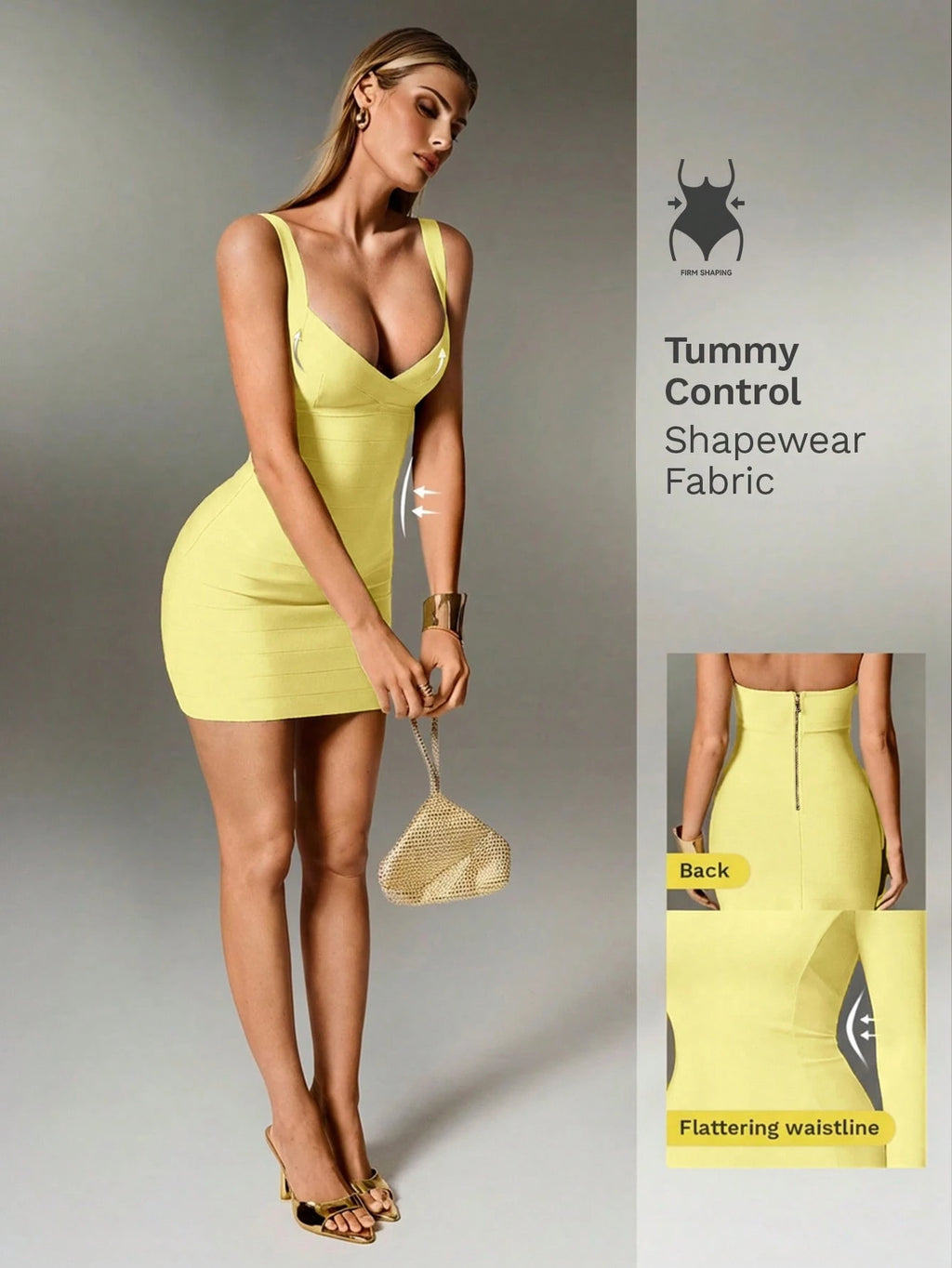 Nuvra Bandage Sage Green Knit Spaghetti Strap Sleeveless Bodycon Mini