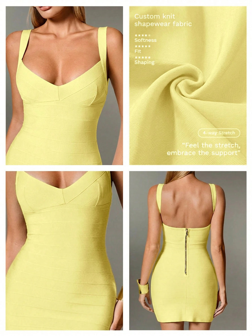 Nuvra Bandage Sage Green Knit Spaghetti Strap Sleeveless Bodycon Mini