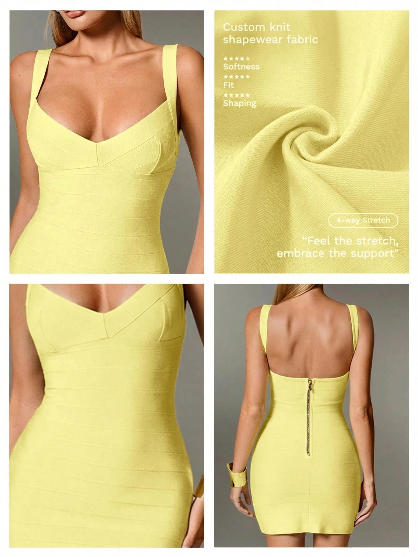 Nuvra Bandage Sage Green Knit Spaghetti Strap Sleeveless Bodycon Mini Dress For Party Night Out And Holiday - image 3