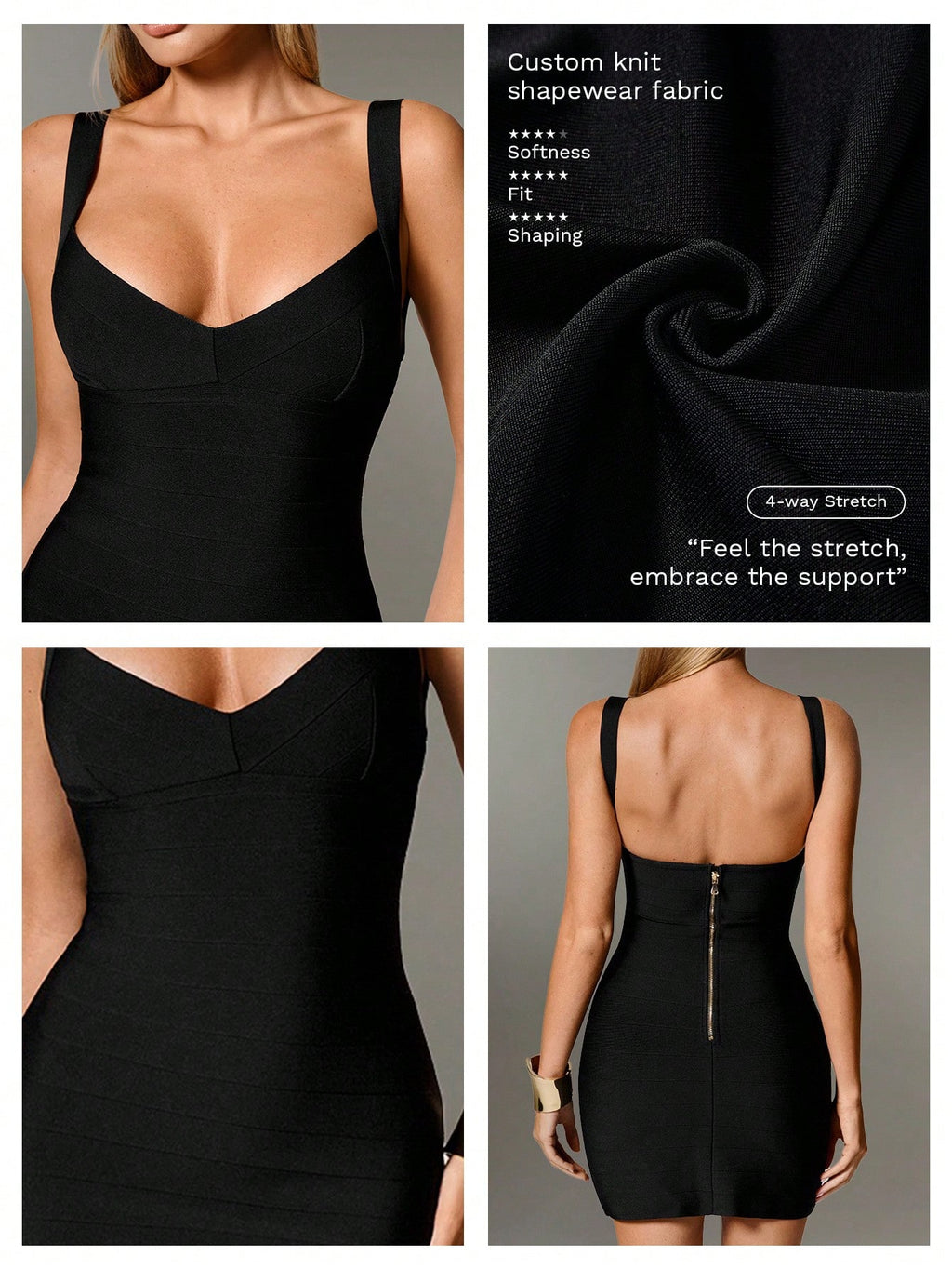 Nuvra Bandage Sage Green Knit Spaghetti Strap Sleeveless Bodycon Mini