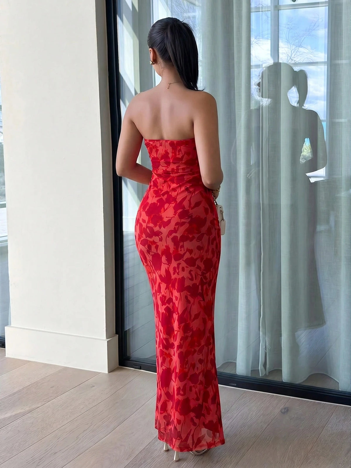 leahseptember Fitted Knitted Sleeveless Maxi Dress With Asymmetrical Hem In Black And Red Fall Outfits Women - image 14