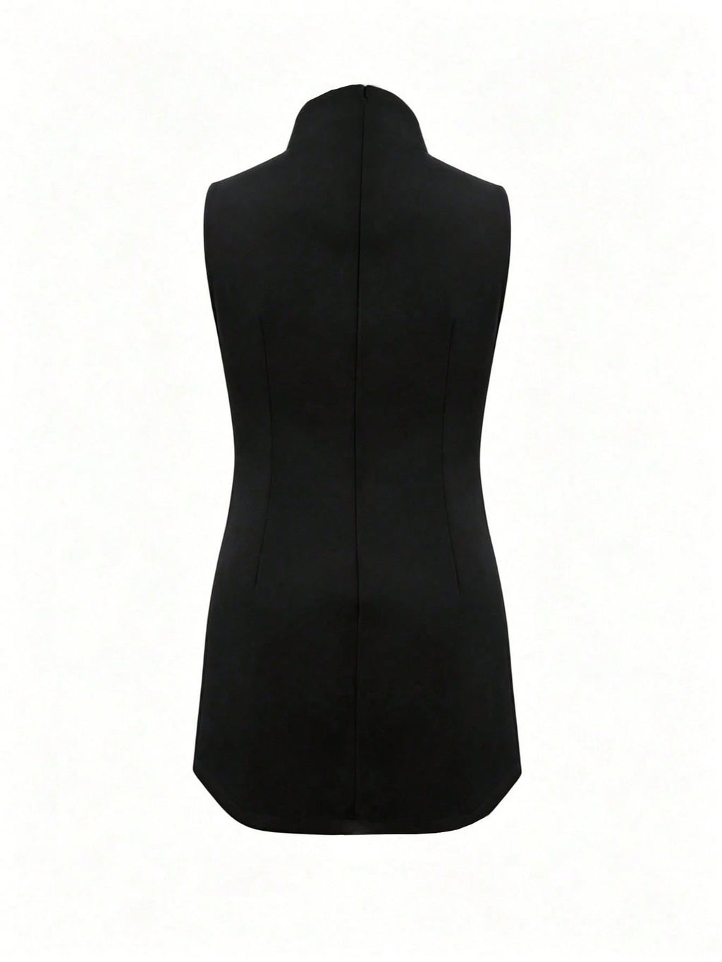 Summer Pearl Button High Neck Lightweight Solid Color Dress, Fashionable Elegant Design, Suitable For Work, - image 13