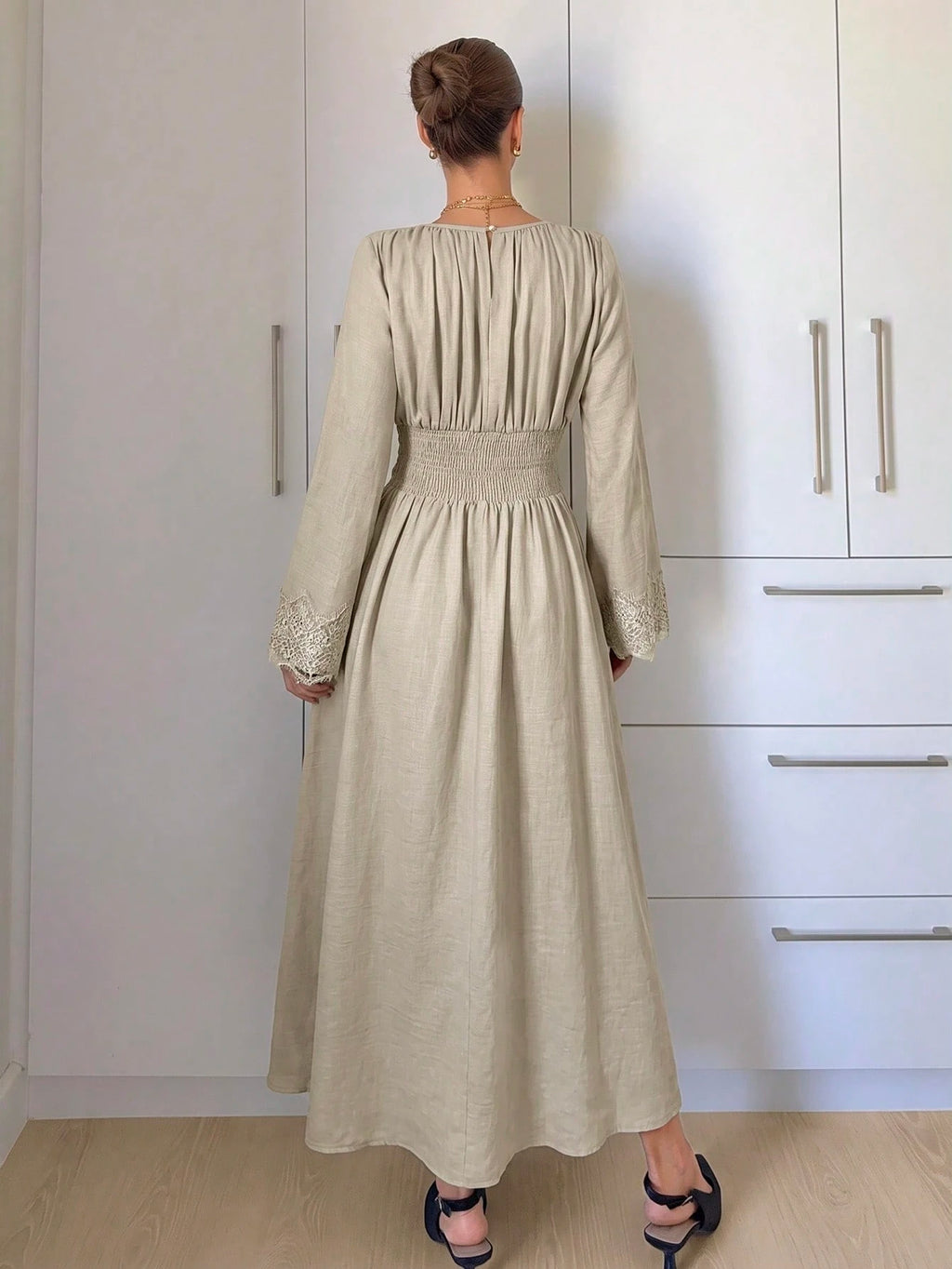 Siren Gaze Women's Navy Blue Minimalist Long Sleeve Dress, Casual Everyday Wear Autumn,Dresses For Women - image 2