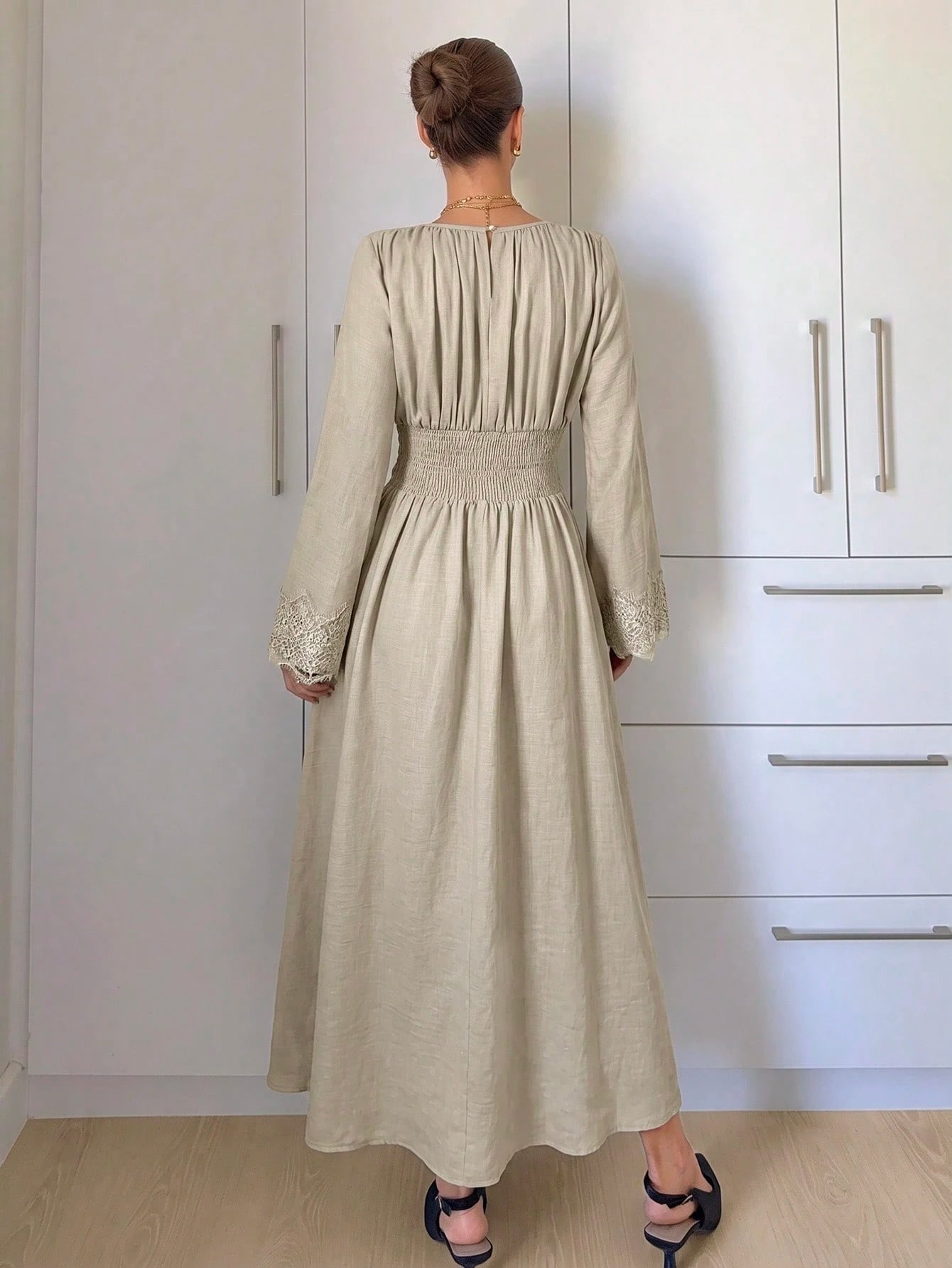 Siren Gaze Women's Navy Blue Minimalist Long Sleeve Dress, Casual Everyday Wear Autumn,Dresses For Women - image 2