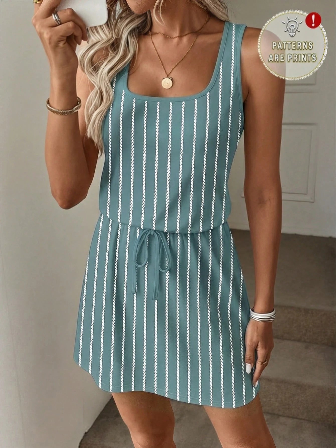 LUNE Women's Casual Printed Short Dress Suitable For Spring And Summer