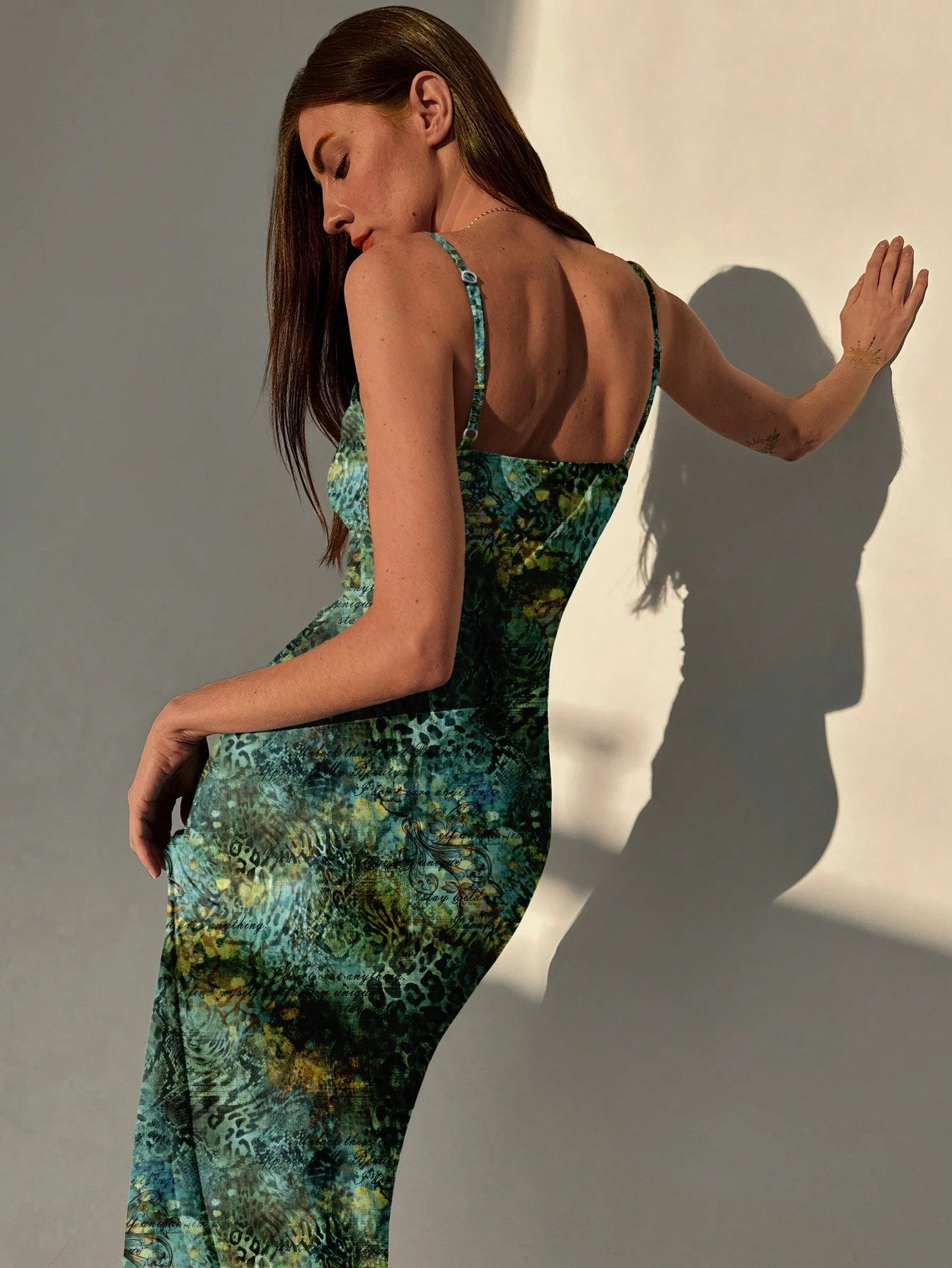 Aloruh Women's Leopard Print Pleated Sexy Date Party Midi Spaghetti Strap Dress - image 17
