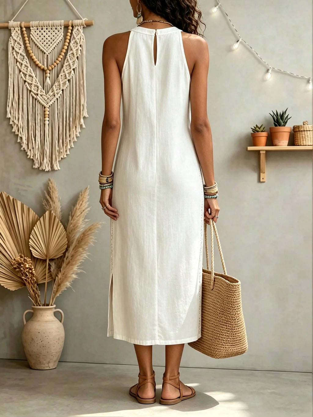 Women's Solid Color Fashion Halter Neck Sleeveless Elegant Casual