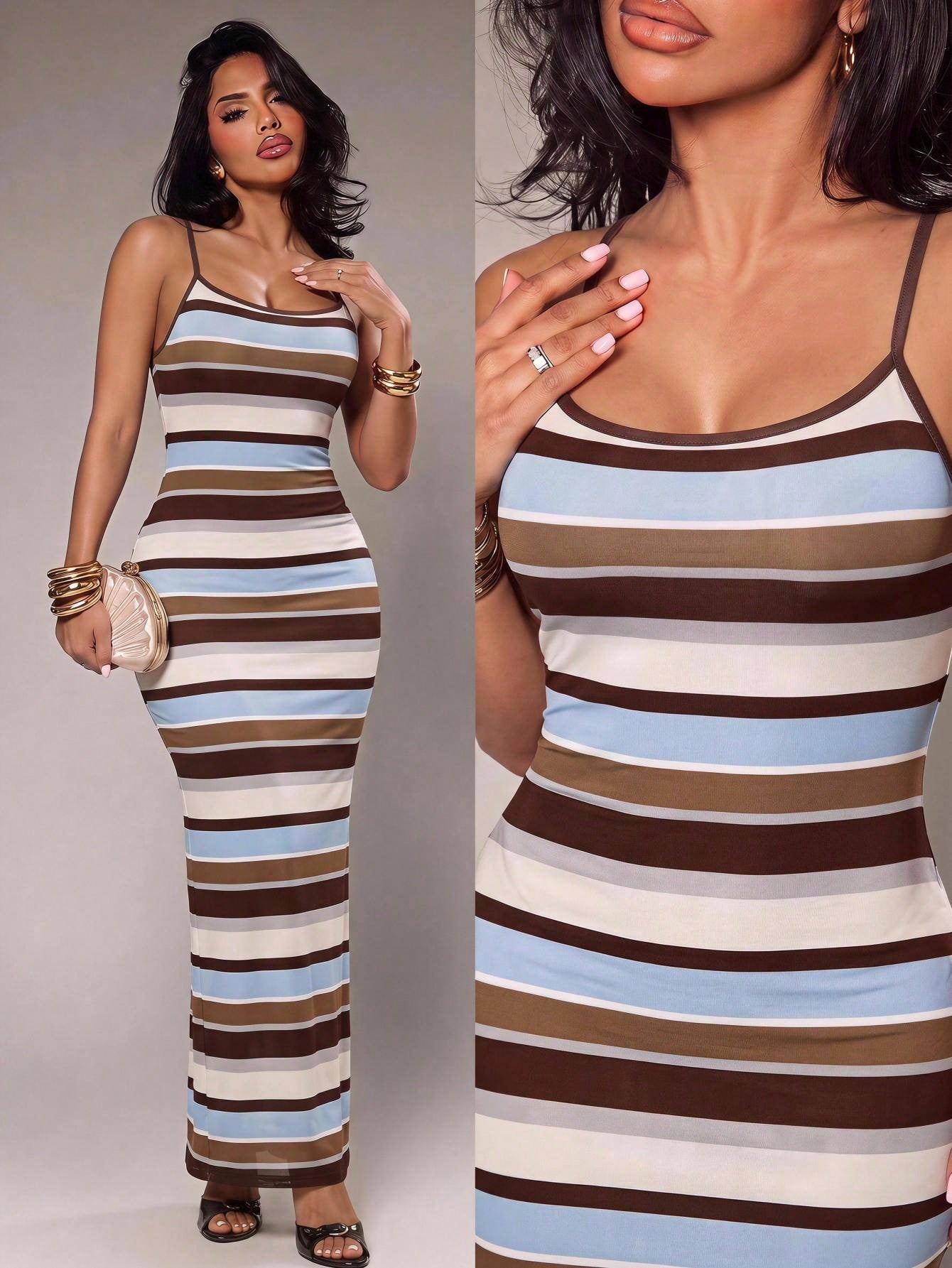 SXY Solid Criss-Cross Backless Bodycon Dress Concert Long Summer
