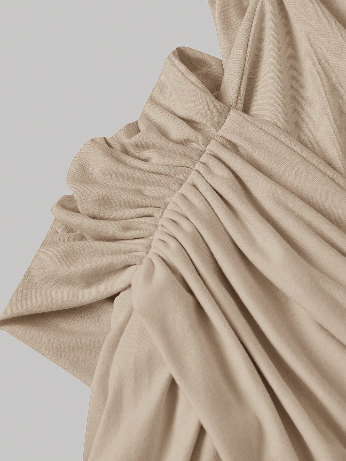 Women's Solid Color Asymmetric Neckline Ruched Elegant Dress Vacation