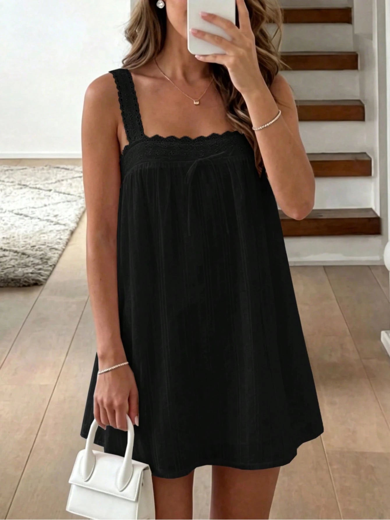 Women's Summer Casual Spaghetti Strap Dress, Suitable For Vacation