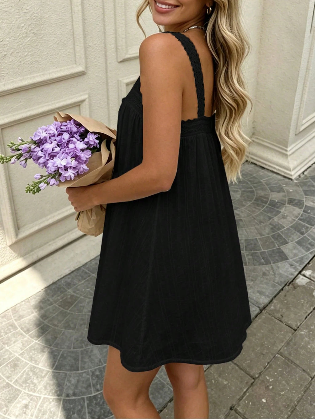 Women's Summer Casual Spaghetti Strap Dress, Suitable For Vacation