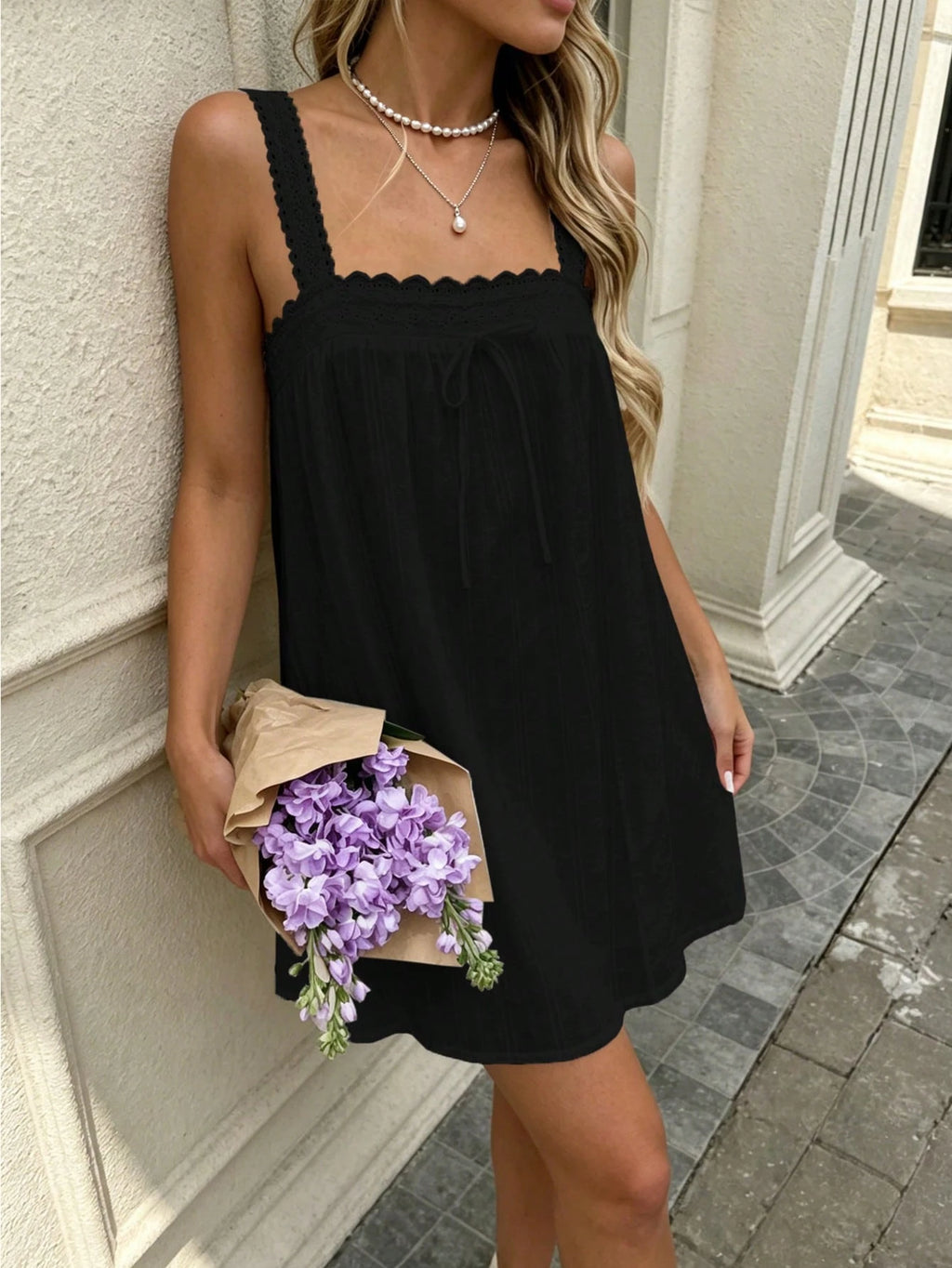 Women's Summer Casual Spaghetti Strap Dress, Suitable For Vacation