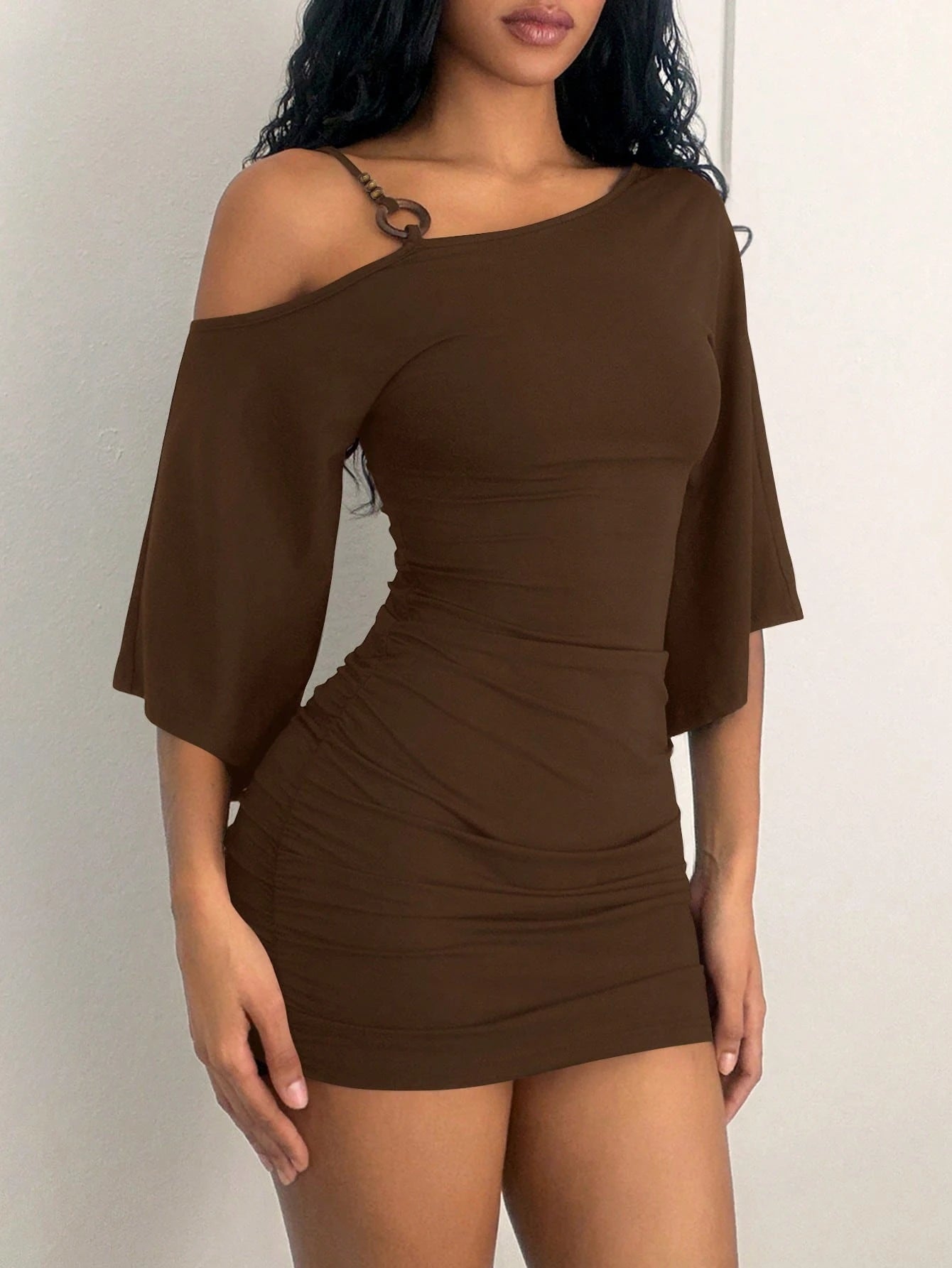 Jeanoix 2026 Spring/Summer New Sexy Asymmetric Neck Strap Decor